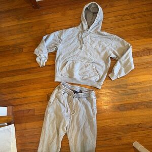 Kith Light Gray Hoodie and Joggers Set